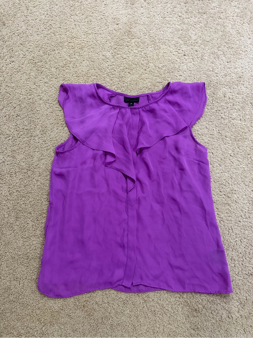Worthington Purple Ruffle-Front Sleeveless Camisole